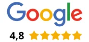 Se hvad vores kunder siger om os Google anmeldelser, 4.8 stjerner